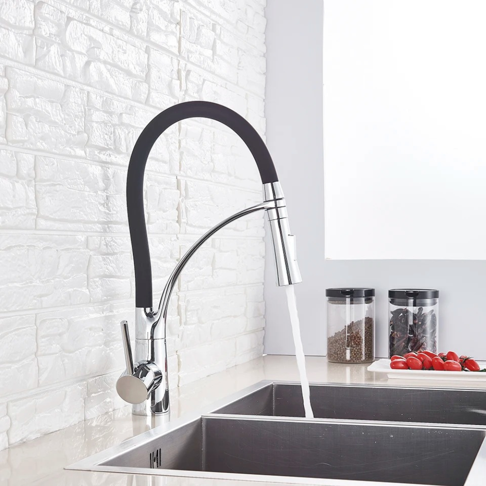Elegant Brass Kitchen Mixer Tap | Pull Out Spray & Dual Modes 1