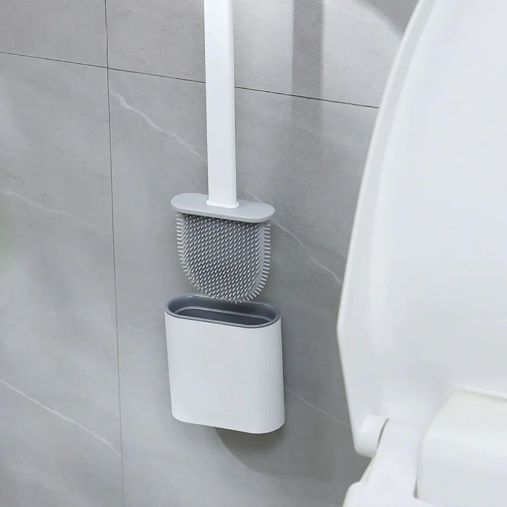 Flexible Silicone Toilet Brush | Hygienic Design & Space-Saving Holder 1