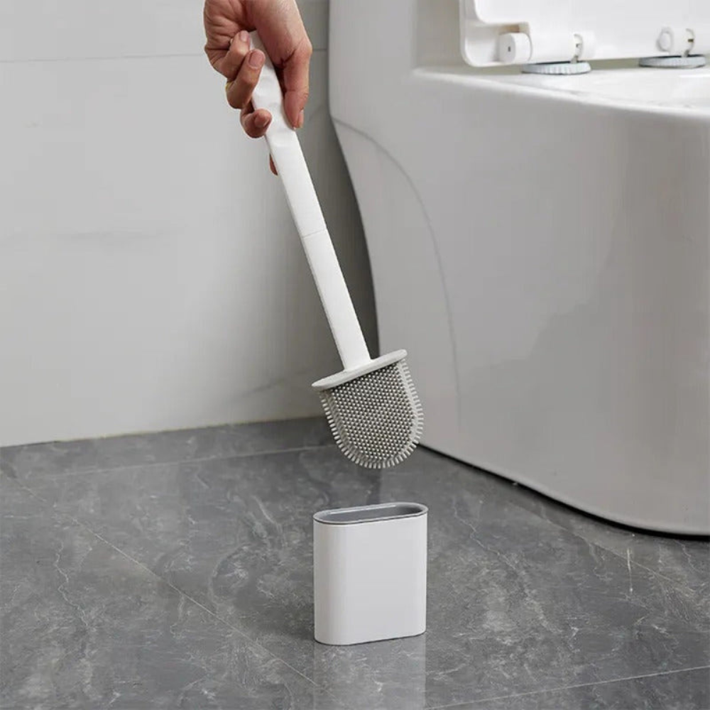 Flexible Silicone Toilet Brush | Hygienic Design & Space-Saving Holder 4