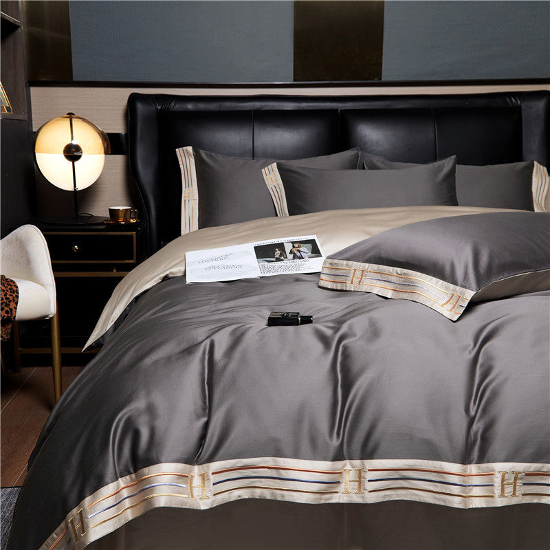 Luxurious Cotton Satin Bedding Set | Breathable Duvet Covers & Elegant Embroidery 0