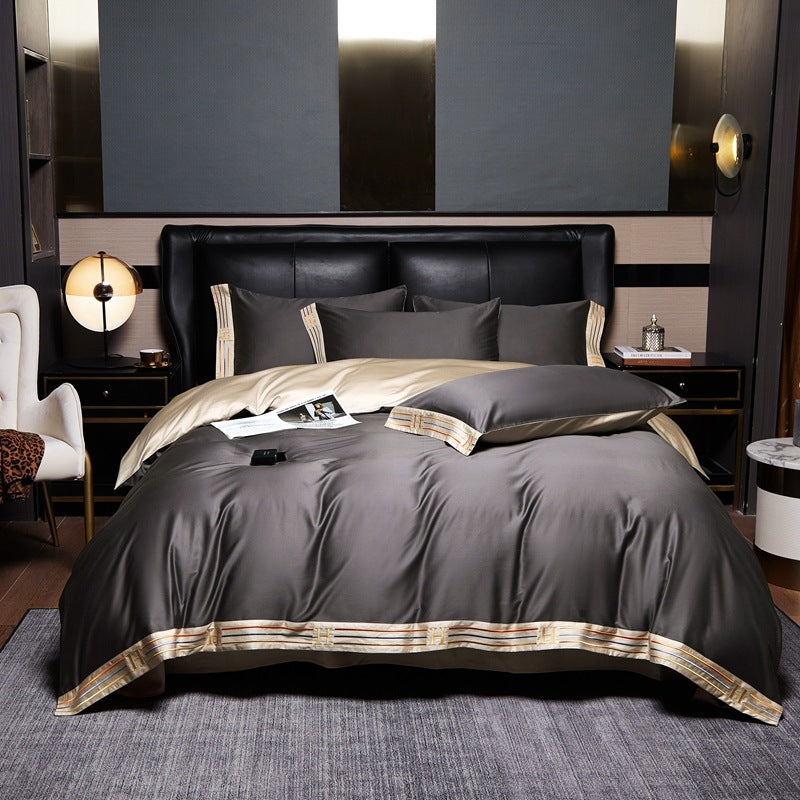 Luxurious Cotton Satin Bedding Set | Breathable Duvet Covers & Elegant Embroidery 2
