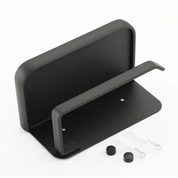 Sleek Space-Saving Holder | Black Toilet Roll Holder with Shelf 2