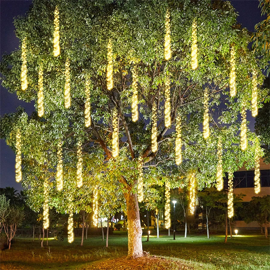 Sparkling LED Garland | Lighted Meteor Shower Effect Outdoor