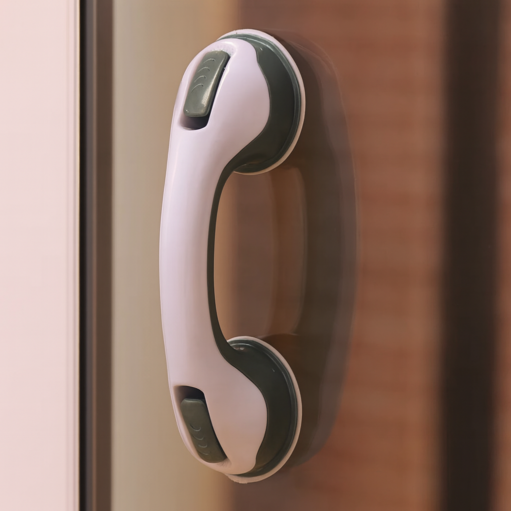 Non-Slip Bathroom Grab Bars | Portable Shower Grab Rail with Suction Installation