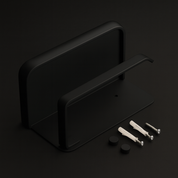 Sleek Space-Saving Holder | Black Toilet Roll Holder with Shelf